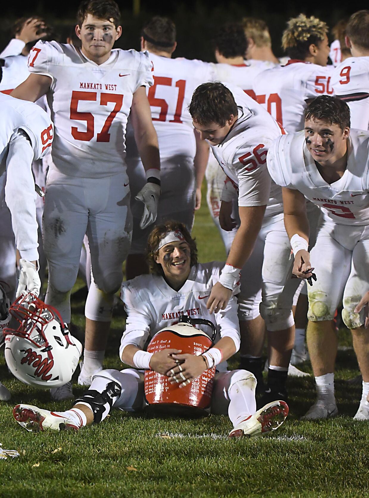 Mankato East v. Mankato West football Jug 2